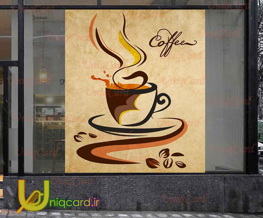 طراحی برچسب و استیکر برای کافی شاپ توسط تیم یونیک کارت.
