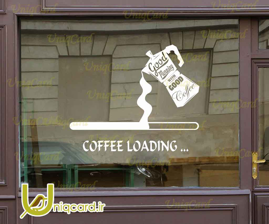 طرح لایه بازاستیکر و برچسب شیشه کافی شاپ با طرح قهوه درحال بارگذاری