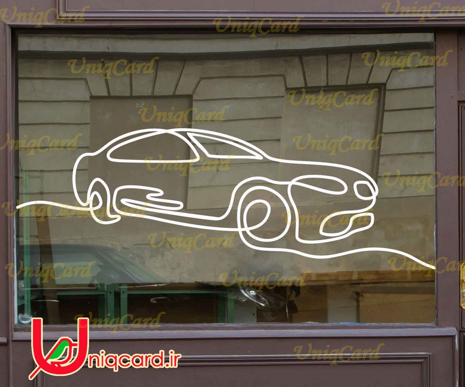 وکتور خطی استیکر و برچسب شیشه نمایشگاه ماشین با طرح ماشین خارجی 3