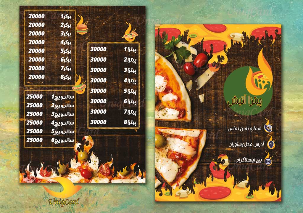 فست_فود-پیتزا-همبرگر-ساندویچ-رستوران-یونیک_کارت-کارت_ویزیت-تراکت-بروشور-منو-تبلیغات-PSD-Business_card